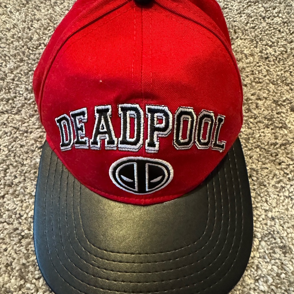 Marvel Deadpool Adult Hat One Size Snap Back Adjustable Red Black White